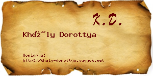 Khély Dorottya névjegykártya